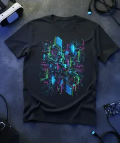 Digital Circuit Board Design bold graphic design printed on comfortable cotton t-shirt