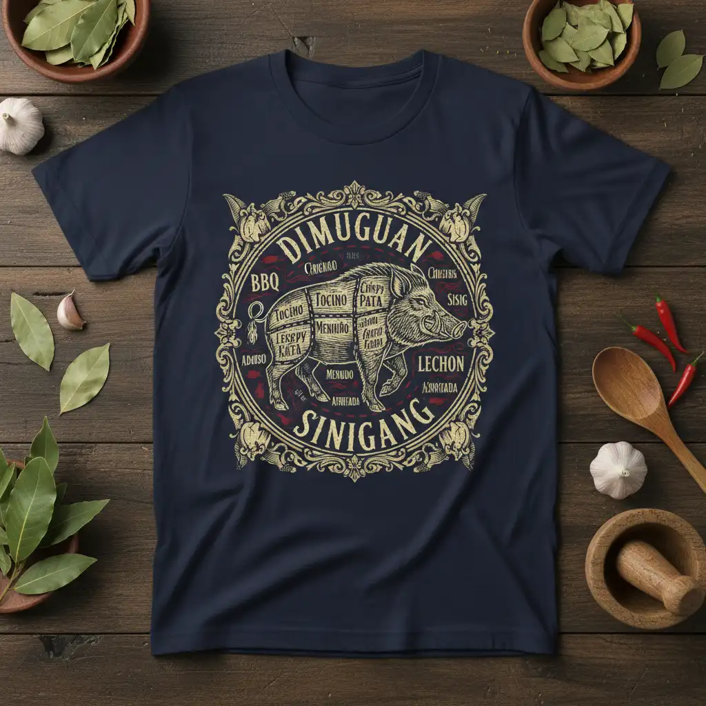 Dimuguan Sinigang BBQ Lechon quote printed with detailed print on quality cotton blend t-shirt design