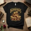 Disappointments All Of You quote on a black t-shirt, featuring a hooded figure sitting dejectedly