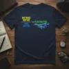 Distance Raptor Time Raptor Velociraptor science equation t-shirt with a blue velociraptor graphic
