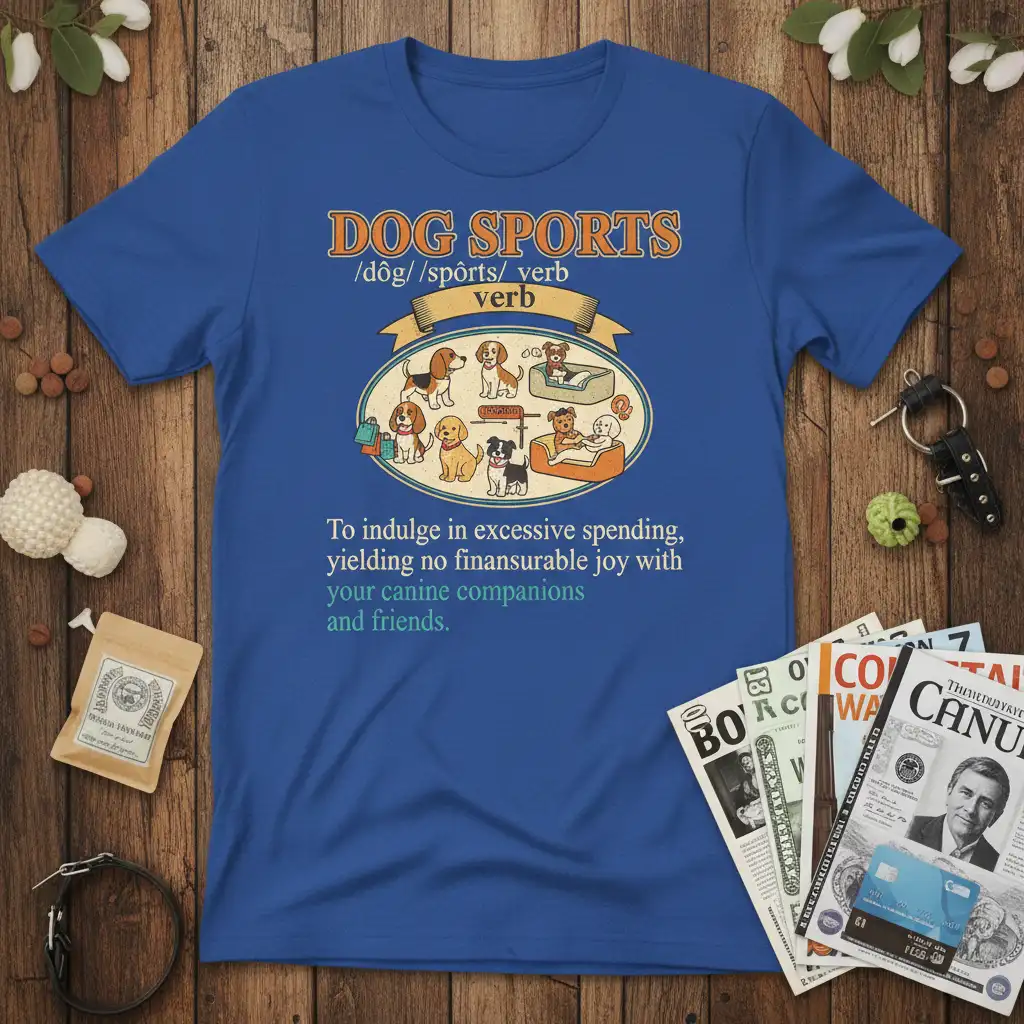 DOG SPORTS /dôg/ /spôrts/ quote printed with stylish graphic on durable material t-shirt design