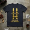 Domino Six-Double t-shirt featuring a gold foil design of a double six domino tile and text