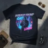 Donald Trump Cat Lover graphic t-shirt featuring a retro neon city design and the text "Donald Trump Cat Lover"