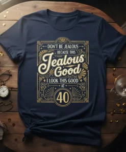 Don't Be Jealous Because This Jealous Good I Look This Good At 40 text design for a 40th birthday celebration