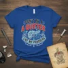 Blue t-shirt with "DON'T BE A A QUITTER LIKE MY PANCREAS" text and a graphic of a pancreas