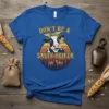 Don't Be A Salty Heifer retro sunset cow t-shirt design with yellow bandana