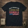 Don't Blame Me I Voted For Kamala political statement t-shirt with American flag elements