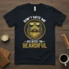 Don't Hate Me Because I'm Beardiful t-shirt design featuring a man with a golden beard and sunglasses