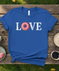 Donut Love bold graphic design printed on comfortable cotton t-shirt