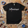 Dr. Wallologist t-shirt with white text and a paintbrush graphic, ideal for painters and decorators