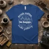 drink coffee. be happy. make pottery. eye-catching graphic design printed on comfortable cotton t-shirt