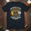 Drinking Beer and Gambling That's My Therapy t-shirt design with beer mug, poker chips, and playing cards graphic