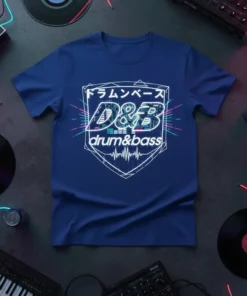 drum&bass D&B bold graphic design printed on comfortable cotton t-shirt