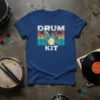 Retro Drum Kit T-Shirt with "DRUM KIT" text and vintage graphic