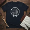 Drumsticks American Flag Graphic unique graphic design printed on comfortable cotton t-shirt