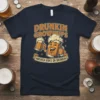 Drunkin Grownups America Runs On Drunkin t-shirt design featuring cartoon beer mugs and humorous text