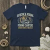 Dufresne & Redding Fishing Charters Zihuatanejo Mexico design on navy t-shirt featuring a boat, moon, and nautical wheel graphic