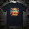 Earthworm Jim video game logo t-shirt design with colorful cartoon text and worm graphics