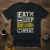 Eat Sleep Drop Loads Repeat T-Shirt with truck graphic and driver lifestyle text