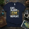 EAT SLEEP GM REPEAT unique graphic design printed on comfortable cotton t-shirt