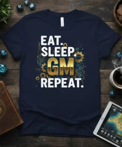 EAT SLEEP GM REPEAT unique graphic design printed on comfortable cotton t-shirt
