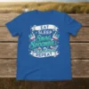 Eat Sleep Snag Spoonbill Repeat text with flamingo-like birds and fish graphics on a blue t-shirt