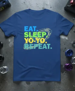 EAT. SLEEP. YOYO. REPEAT. creative graphic design printed on comfortable cotton t-shirt