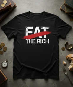 Eat The Rich eye-catching graphic design printed on comfortable cotton t-shirt