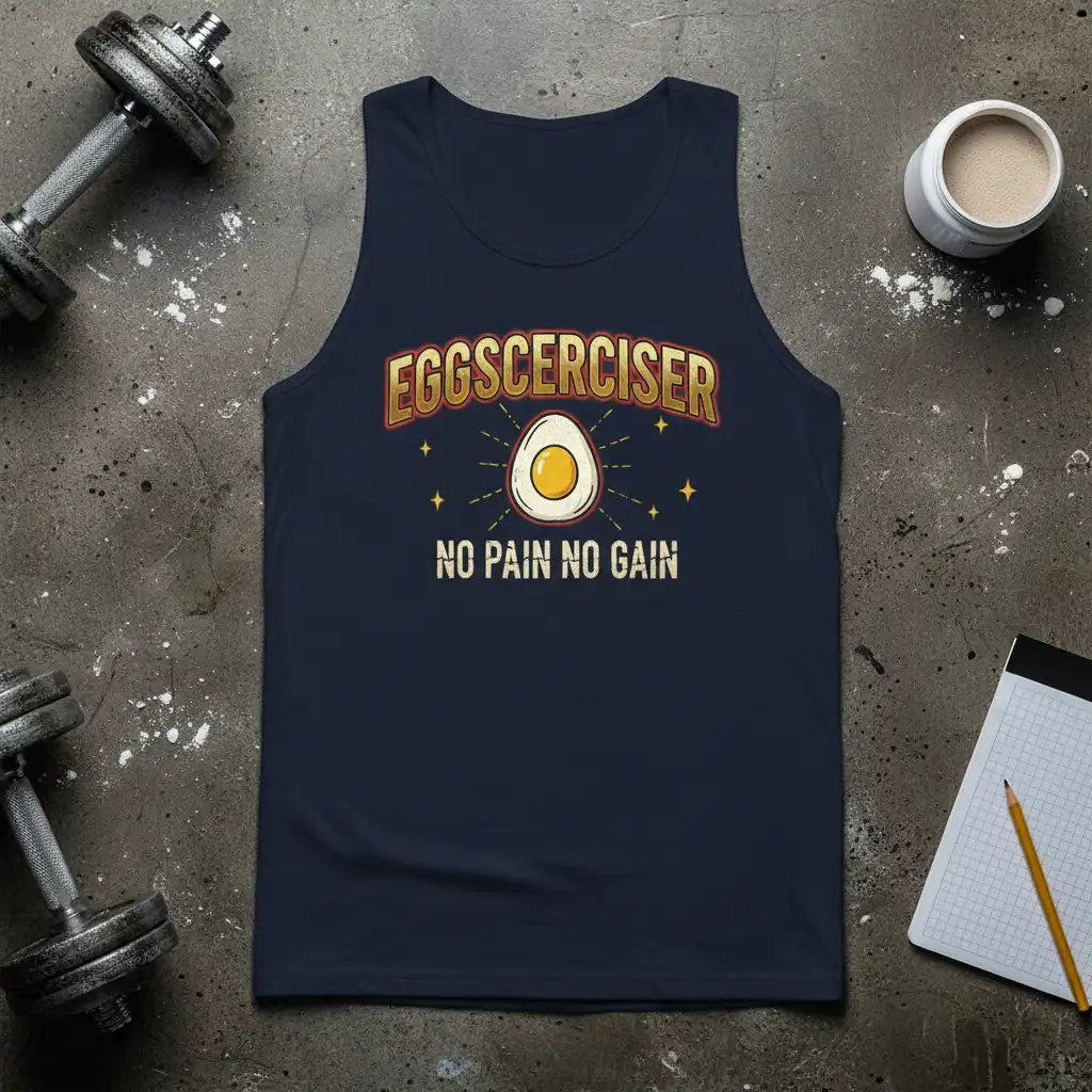 EGGSCERCIER NO PAIN NO GAIN bold typography printed on breathable fabric creating a standout t-shirt