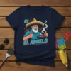 El Abuelo t-shirt design with a smiling grandfather wearing a sombrero and grilling, giving two thumbs up