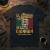 El Abuelo Mas Chingon T-Shirt with Mexican flag bear design and Spanish quote "El Jefe Con Gran Corazón."