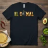 Black t-shirt with "El Comal" text and a cast iron skillet graphic, representing Mexican cooking