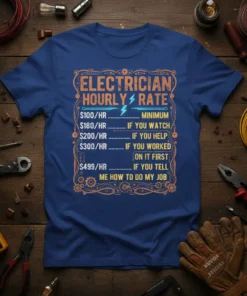 Electrician Hourly Rate If text design featuring bold typography on quality t-shirt