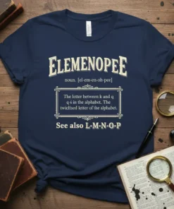 Elemenopee noun. [el-em-en-oh-pee] The text design featuring bold typography on quality t-shirt