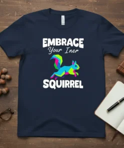 EMBRACE Your Iner SQUIRREL unique graphic design printed on comfortable cotton t-shirt
