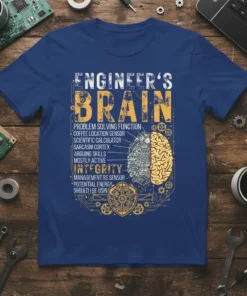 ENGINEER'S BRAIN PROBLEM SOLVING text design featuring unique typography on quality t-shirt