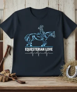 EQUESTERIAN LOVE creative graphic design printed on comfortable cotton t-shirt