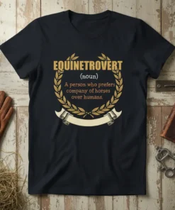 Equinetrovert noun A person text design featuring eye-catching typography on quality t-shirt