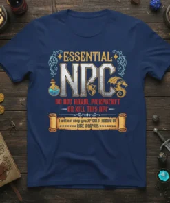 ESSENTIAL NPC DO NOT text design featuring bold typography on quality t-shirt