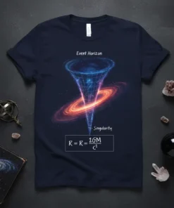 Event Horizon Singularity Schwarzschild Radius Equation unique graphic design printed on comfortable cotton t-shirt