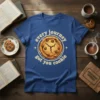 T-shirt with the phrase "every journey got you cookie" encircling a chocolate chip cookie graphic
