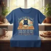 Funny cat watching snacks t-shirt design with text "Every Snack You Make Every Meal You Bake Every Bite You Take