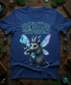 IT IS I, YOUR Fairy GODPOSSUM... creative graphic design printed on comfortable cotton t-shirt