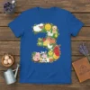 Farm Number 3 Birthday T-Shirt with sheep, dog, cow, pig, chicken, and barn graphics