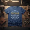 Fathor noun Like A Dad, Just Way Mighter t-shirt with Viking bear graphic and axes