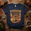 Feminism Burn The Patriarchy To The Ground T-Shirt design with dragons and castle graphic