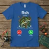 Fish Is Calling T-Shirt bold graphic design printed on comfortable cotton t-shirt