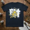 Dark navy t-shirt featuring the word "FIT" in white graffiti style with a yellow running stick figure graphic