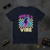 Retro neon "Five Is A Vibe" graphic tee with lightning bolt and peace signs, perfect for a 5th birthday celebration