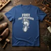 T-shirt with "FOOT FOOT WHISPERER" text and a detailed illustration of a human foot skeleton